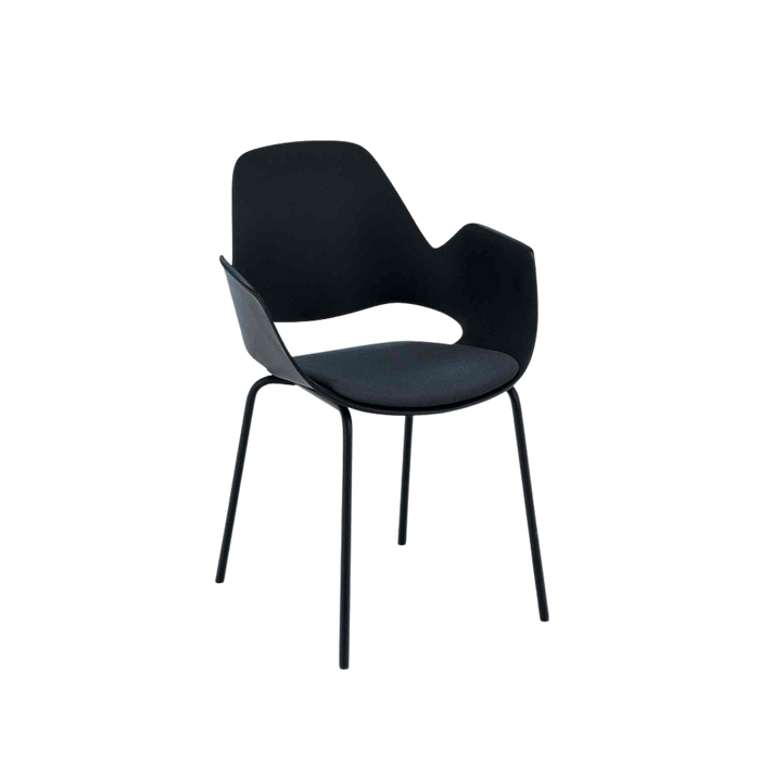 HOUE - FALK Indoor Dining Armchair // Padded Seat with Metal tube legs