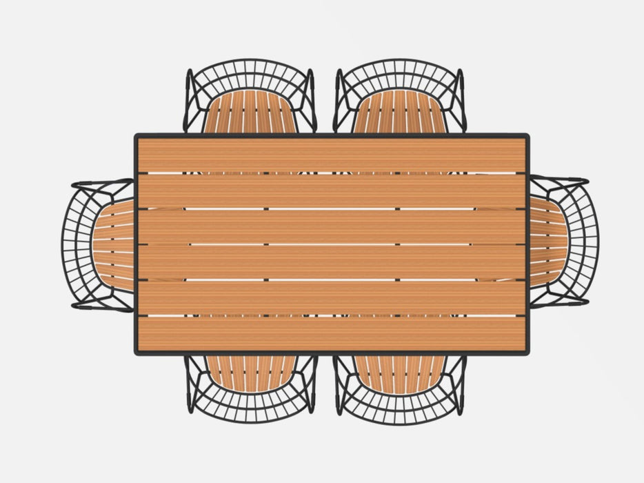 HOUE - FOUR 160x90 Table & 6 x PAON Chairs Setting