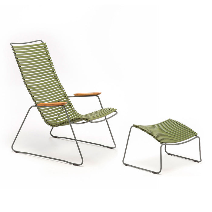 HOUE CLICK Lounge Chair with Footrest - Olive Green