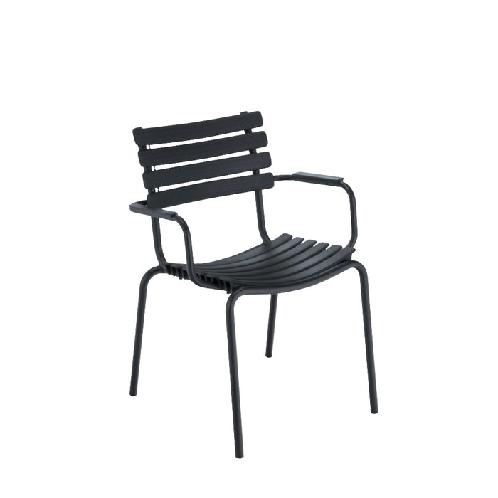 HOUE CLIPS Dining Chair - Black Frame & Aluminium with Black Lamellas