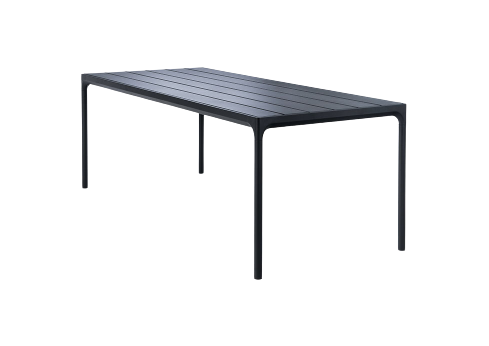 HOUE - FOUR Indoor/Outdoor Dining Table 210x90 Black Aluminium Top & Frame