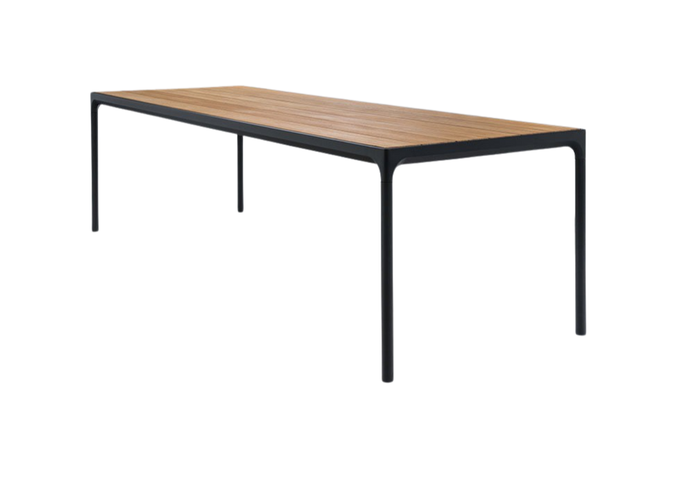 HOUE - FOUR Indoor/Outdoor Dining Table 270x90 Bamboo Top / Black Frame