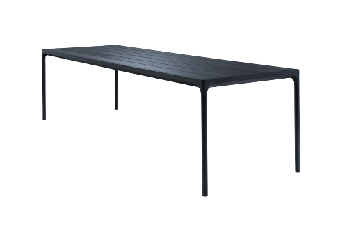 HOUE - FOUR Indoor/Outdoor Dining Table 270x90 Black Aluminium Top & Frame