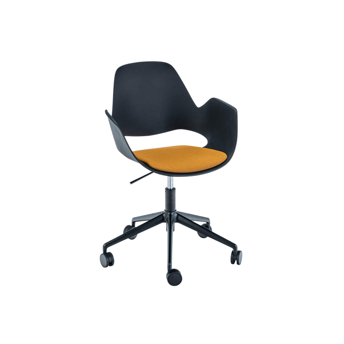 FALK Indoor Dining Armchair with Padded Seat & 5-Star Height Adjustable Swivel Base with Castors