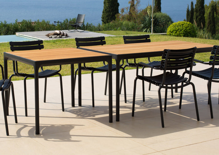 HOUE - FOUR Indoor/Outdoor Table 90x90 Bamboo Top / Black Frame