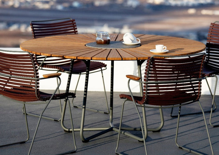 HOUE CIRCLE 150 Dining Table with Granite centrepiece and CLICK Dining Chairs